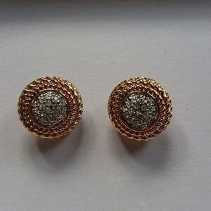 Gold tone Swarovski CLIP-ON earrings